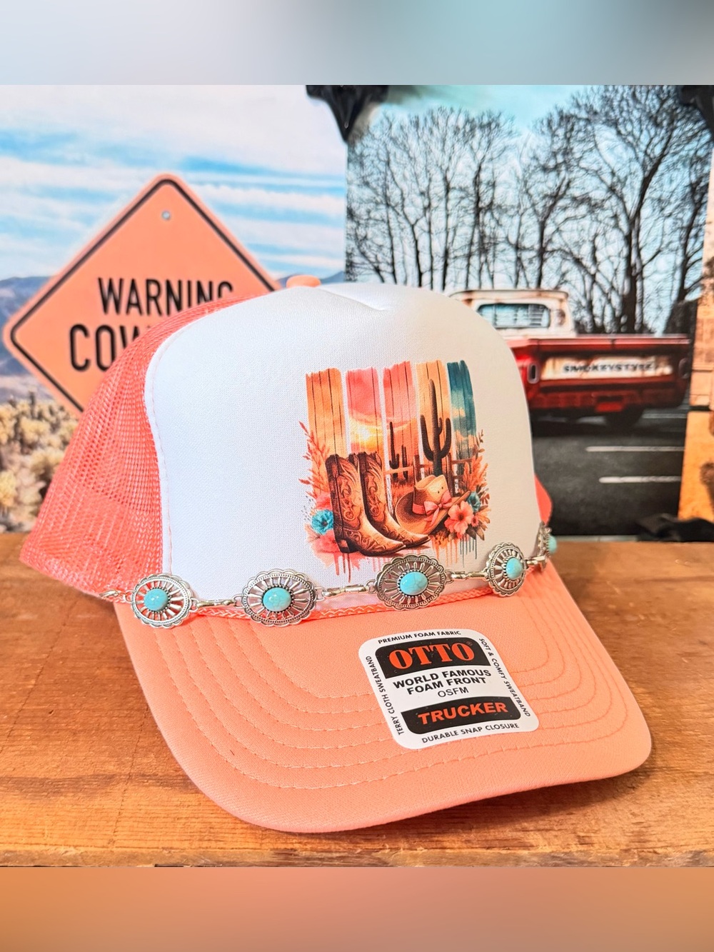 Otto Peach Trucker Hat - Picture 2 of 3